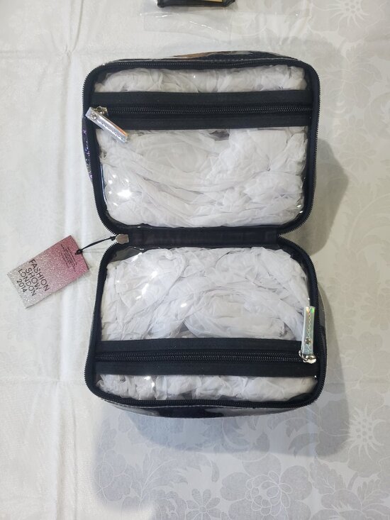 NWT RARE Victoria’s Secret Fashion Show London 2014 Black Silver Shimmer Glossy - Picture 3 of 9